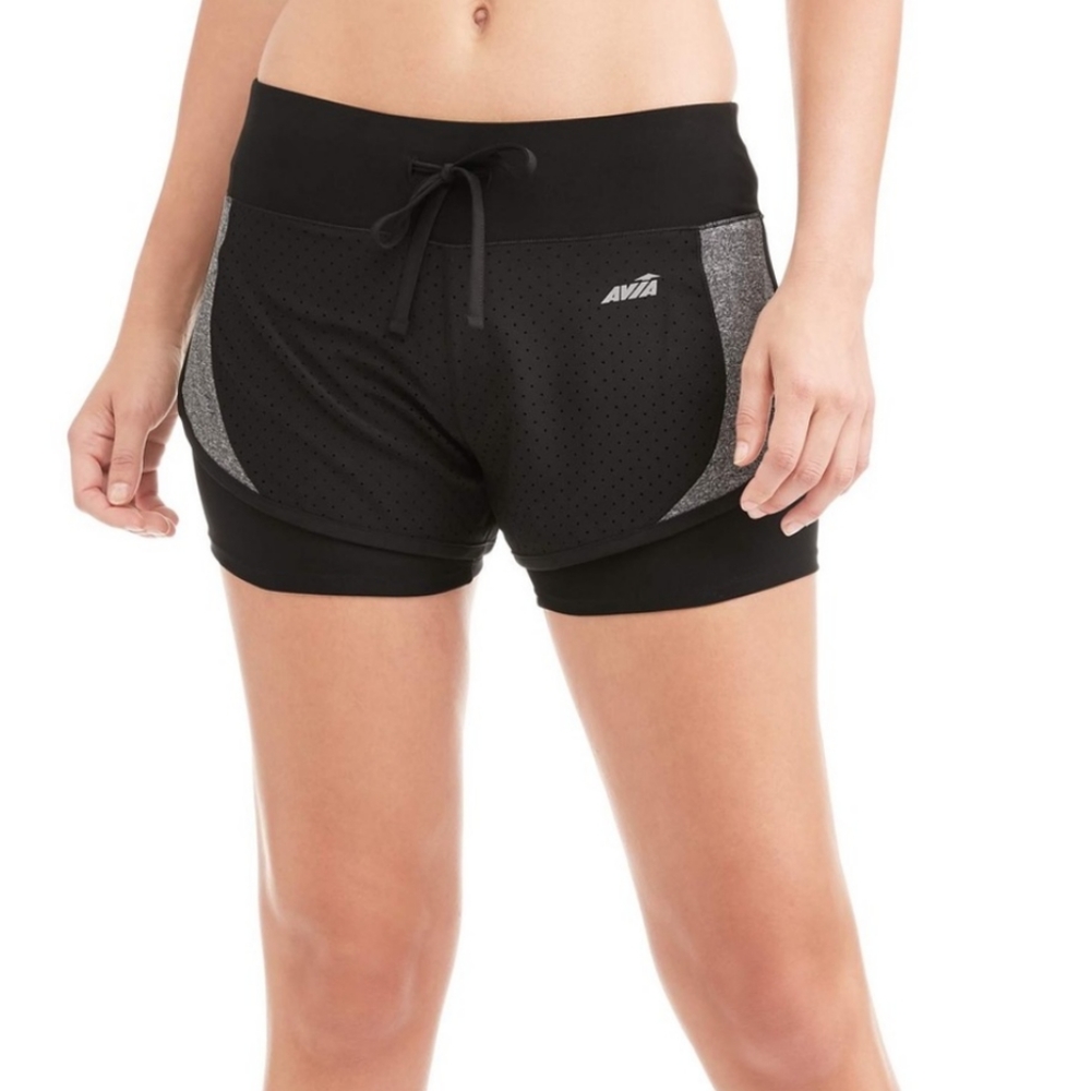 Black Avia running Shorts with spandex- womens small